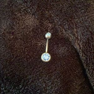 Jean blue stainless steal belly button ring!!